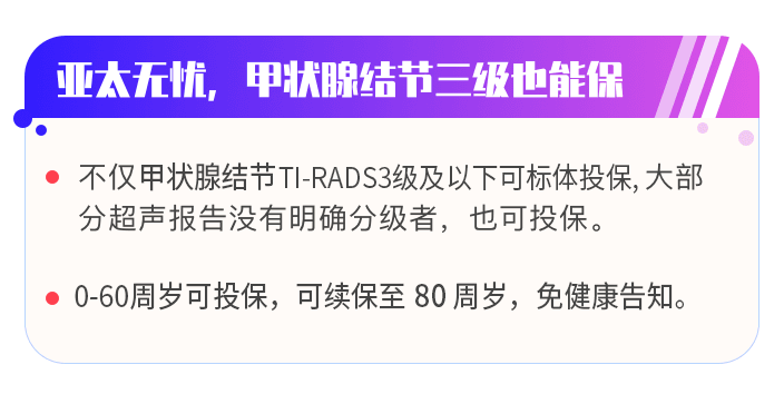 百万重疾医疗险—亚太无忧百万重疾医疗险，甲状腺结节三级也能标体投保！插图16