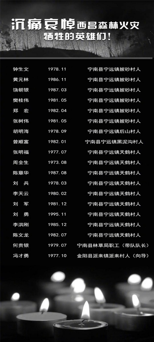 西昌森林火灾19英雄人保财产保险赔偿720万，保险业迅速应对插图2