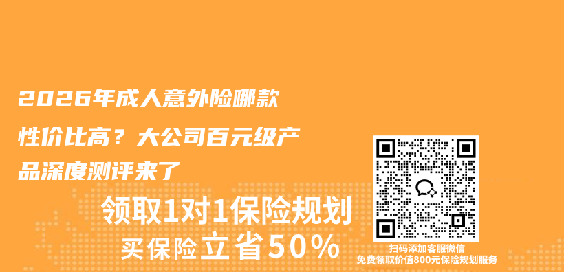 2026年成人意外险哪款性价比高？大公司百元级产品深度测评来了插图