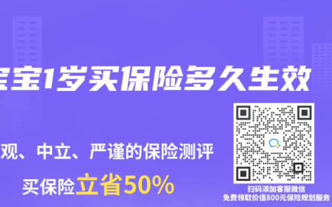 宝宝1岁买保险多久生效