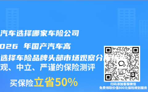 国产汽车选择哪家车险公司？2026 年国产汽车高占比选择车险品牌头部市场观察分析报告