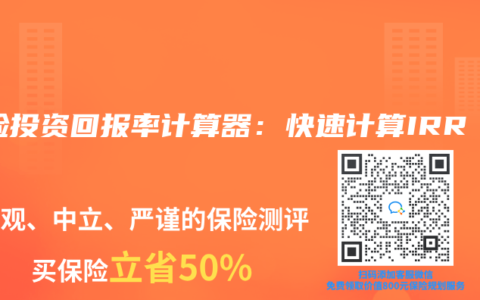 保险投资回报率计算器：快速计算IRR