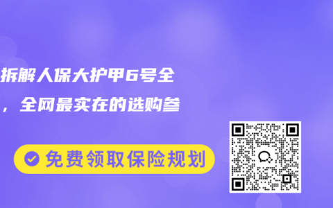 深入拆解人保大护甲6号全民版，全网最实在的选购参考