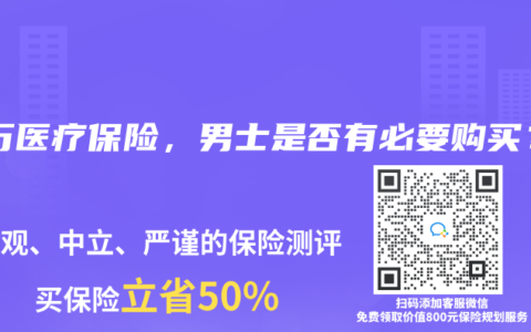 百万医疗保险，男士是否有必要购买？