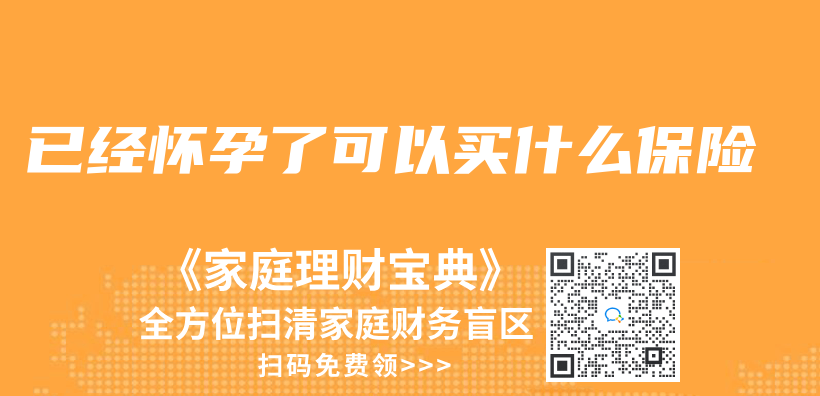 已经怀孕了可以买什么保险插图