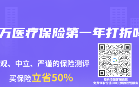 百万医疗保险第一年打折吗