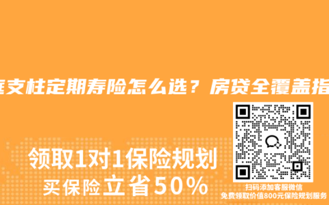 家庭支柱定期寿险怎么选？房贷全覆盖指南