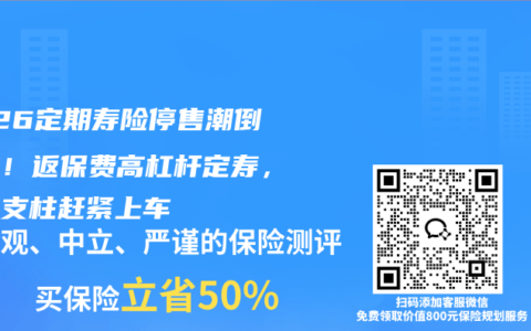 2026定期寿险停售潮倒计时！返保费高杠杆定寿，家庭支柱赶紧上车