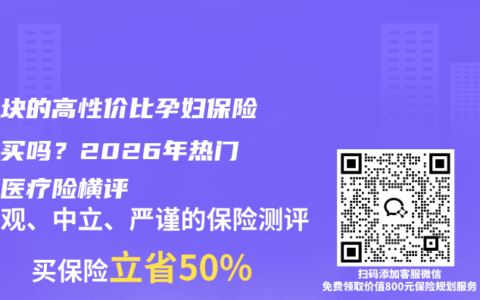 几百块的高性价比孕妇保险值得买吗？2026年热门母婴医疗险横评