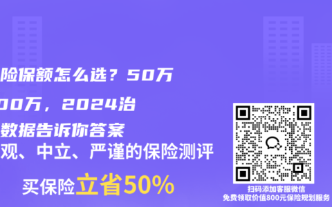 重疾险保额怎么选？50万vs100万，2024治疗费数据告诉你答案