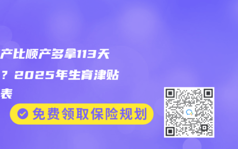剖腹产比顺产多拿113天工资？2025年生育津贴对照表