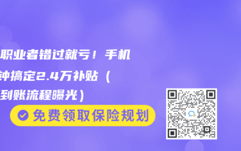 自由职业者错过就亏！手机3分钟搞定2.4万补贴（实测到账流程曝光）