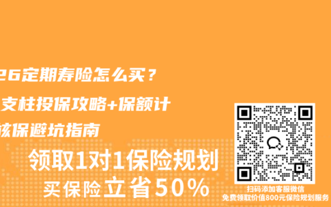 2026定期寿险怎么买？家庭支柱投保攻略+保额计算+核保避坑指南