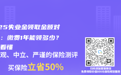 2025失业金领取金额对照表：缴费1年能领多少？一图看懂
