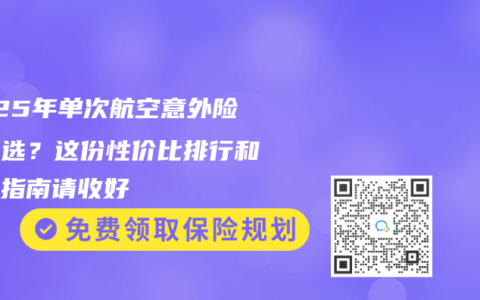 2025年单次航空意外险怎么选？这份性价比排行和选购指南请收好