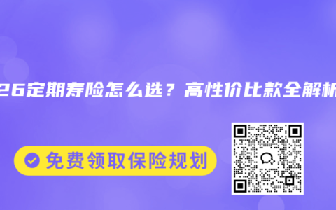 2026定期寿险怎么选？高性价比款全解析