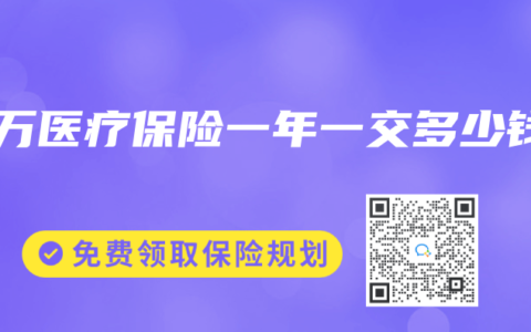 百万医疗保险一年一交多少钱