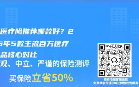 百万医疗险推荐哪款好？2026年5款主流百万医疗险产品核心对比