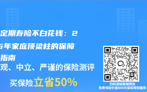 选对定期寿险不白花钱：2025年家庭顶梁柱的保障挑选指南