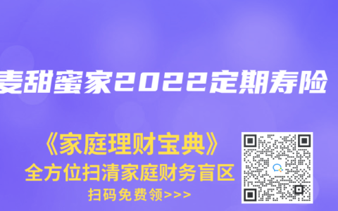 大麦甜蜜家2022定期寿险