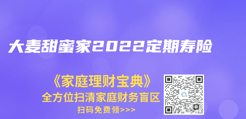 大麦甜蜜家2022定期寿险插图