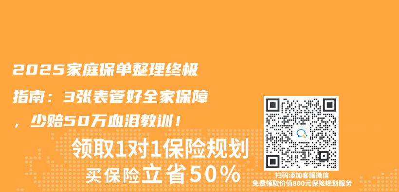 2025家庭保单整理终极指南：3张表管好全家保障，少赔50万血泪教训！插图