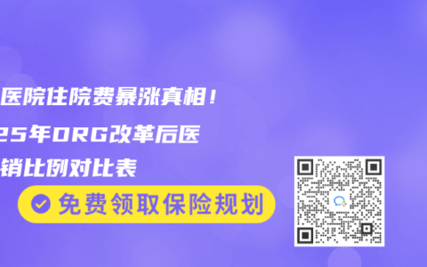 三甲医院住院费暴涨真相！2025年DRG改革后医保报销比例对比表
