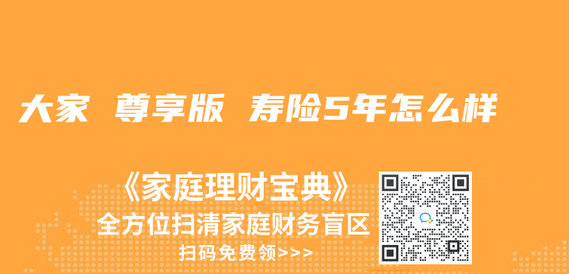 大家 尊享版 寿险5年怎么样插图