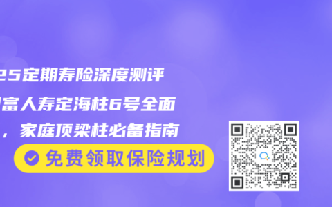 2025定期寿险深度测评：国富人寿定海柱6号全面解析，家庭顶梁柱必备指南