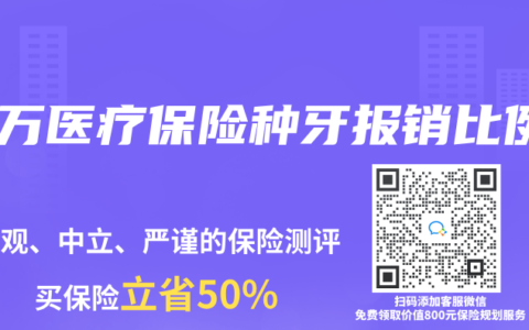 百万医疗保险种牙报销比例