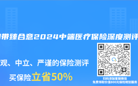 中间带臻合意2024中端医疗保险深度测评