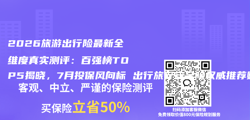 2026旅游出行险最新全维度真实测评：百强榜TOP5揭晓，7月投保风向标 出行旅行安全险权威推荐购买指南插图1