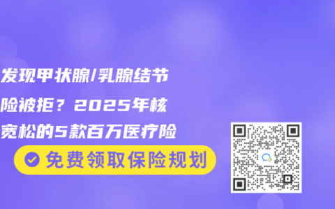 体检发现甲状腺/乳腺结节买保险被拒？2025年核保最宽松的5款百万医疗险