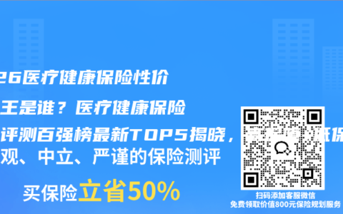 2026医疗健康保险性价比之王是谁？医疗健康保险综合评测百强榜最新TOP5揭晓，高保障+低保费权威推荐选购指南
