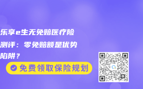 众安乐享e生无免赔医疗险深度测评：零免赔额是优势还是陷阱？