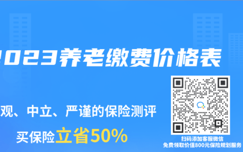 2023养老缴费价格表