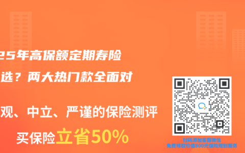 2025年高保额定期寿险怎么选？两大热门款全面对比！