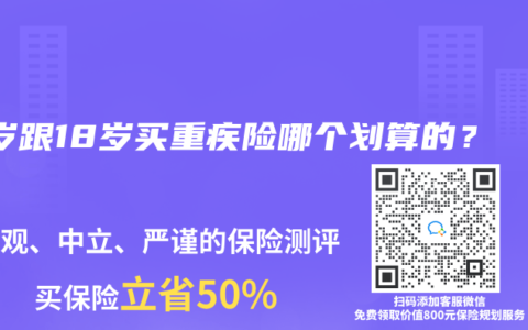 17岁跟18岁买重疾险哪个划算的？