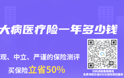 大病医疗险一年多少钱
