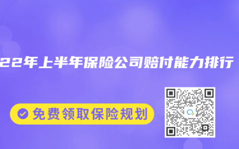2022年上半年保险公司赔付能力排行