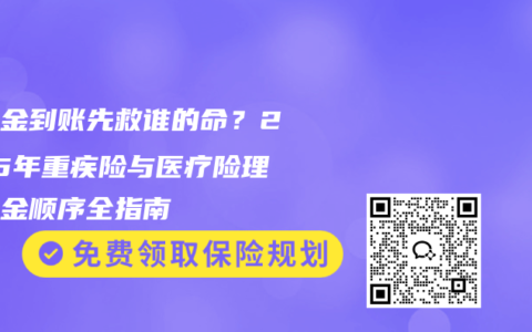 理赔金到账先救谁的命？2025年重疾险与医疗险理赔黄金顺序全指南