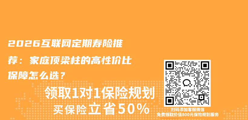2026互联网定期寿险推荐：家庭顶梁柱的高性价比保障怎么选？插图1