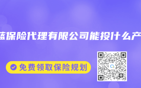 谱蓝保险代理有限公司能投什么产品