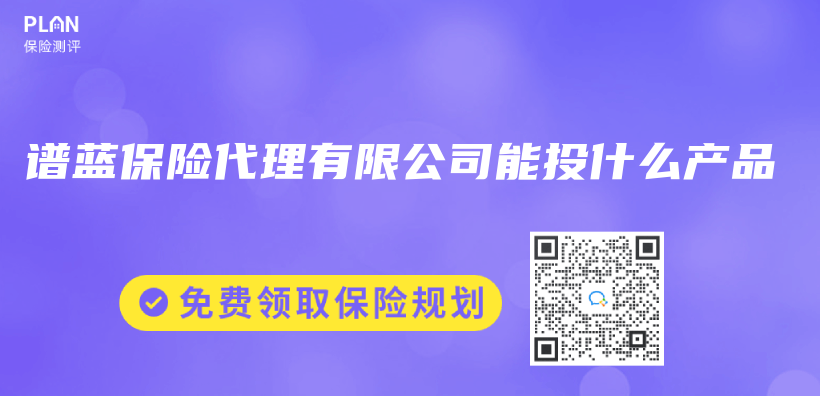 谱蓝保险代理有限公司能投什么产品插图