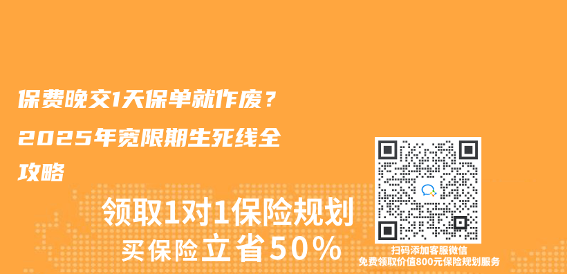 保费晚交1天保单就作废？2025年宽限期生死线全攻略插图