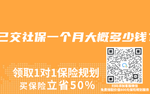自己交社保一个月大概多少钱？
