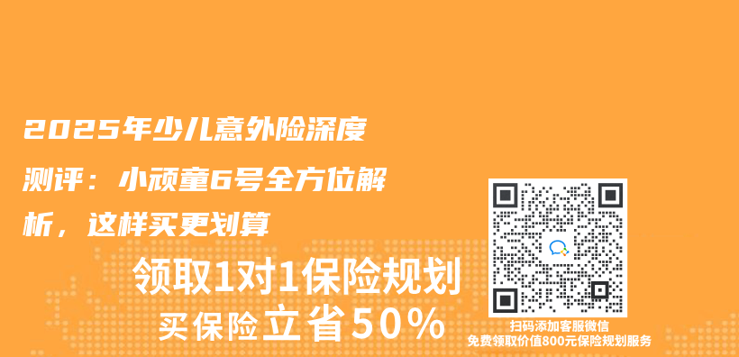 2025年少儿意外险深度测评：小顽童6号全方位解析，这样买更划算插图