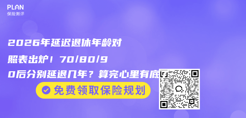 2026年延迟退休年龄对照表出炉!70/80/90后分别延退几年?算完心里有底了插图 2026年延迟退休年龄对照表出炉!70/80/90后分别延退几年?算完心里有底了插图