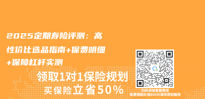 2025定期寿险评测：高性价比选品指南+保费明细+保障杠杆实测插图