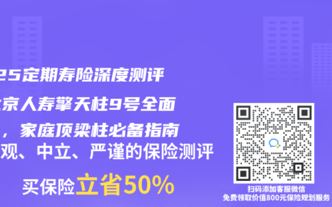 2025定期寿险深度测评：北京人寿擎天柱9号全面解析，家庭顶梁柱必备指南